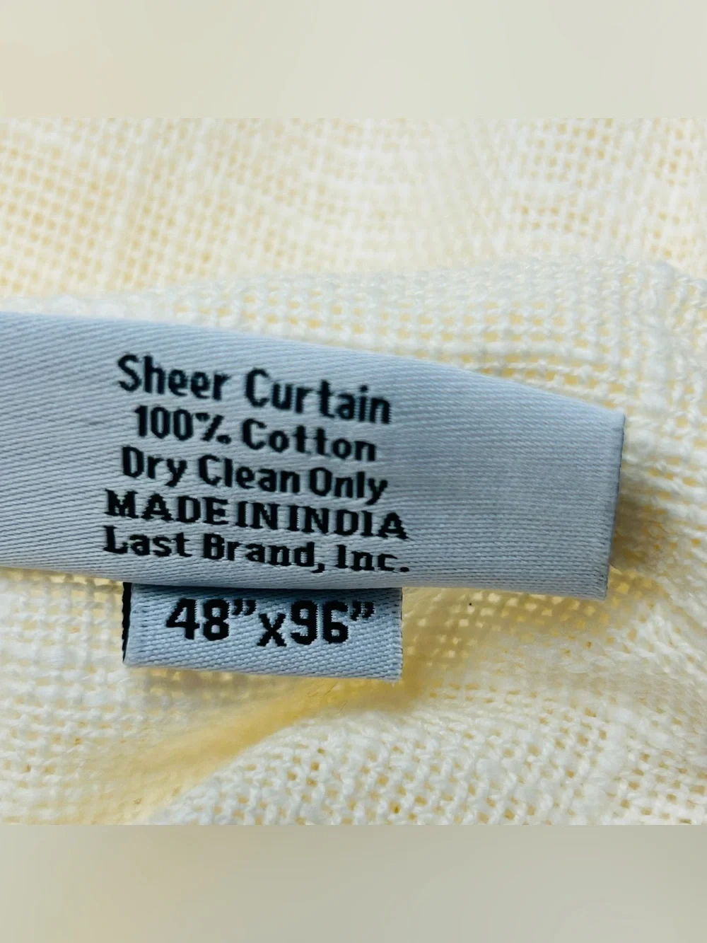 QUINCE Set Of 2 48x96 Cotton Sheer Curtains Ivory 8942